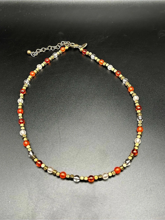 Pilgrim Jewelry - Pilgrim Beaded Necklace in Red & Gold